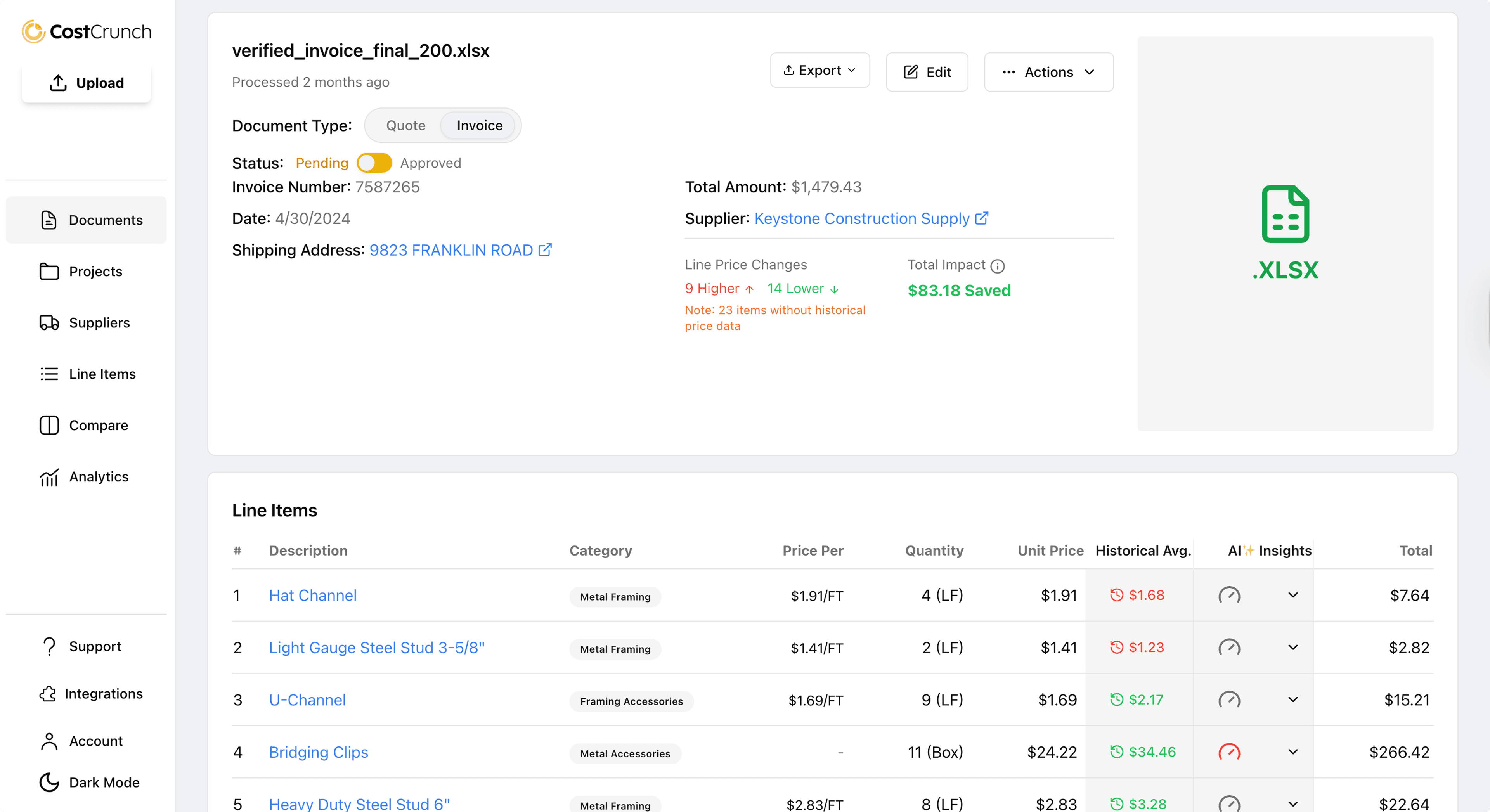 CostCrunch Demo